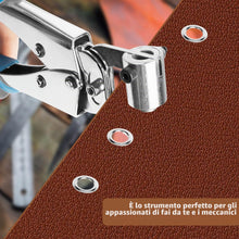 Carica l'immagine nel visualizzatore di Gallery, Pinze Per Occhielli Professionali, Set di Occhiellatrice per Teloni con 400 Occhielli (Ø 10mm) Set di Occhiellatrice, Pi