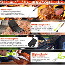 Carica l'immagine nel visualizzatore di Gallery, Set Barbecue 34 Pezzi, Utensili da Barbecue in Acciaio Inox, Accessori da Grill, con Borsa di Archiviazione e Tappetini,