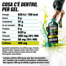 Carica l'immagine nel visualizzatore di Gallery, Carbo Gel 2:1 + Caffeina Gel Energetico Corsa Running Ciclismo Carboidrati