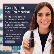 Carica l'immagine nel visualizzatore di Gallery, SERLINOLAB Crema Viso Uomo Antirughe Notte - Retinolo, Acido Ialuronico e Vitamina C - Idratante Viso - Pelle Più Elasti