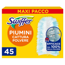 Carica l'immagine nel visualizzatore di Gallery, Swiffer Duster, Ricariche Piumini Catturapolvere, 45 Panni, Giga Pack
