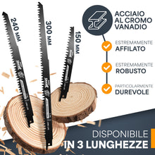 Carica l'immagine nel visualizzatore di Gallery, BAURIX® Lame per Sega a Gattuccio 5 Pezzi 240 mm – Legno, 5 TPI