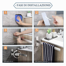 Carica l'immagine nel visualizzatore di Gallery, Porta Asciugamani Bagno Adesivo Portasciugamani da Parete in Acciaio Inox Porta Salviette Bagno Senza Foratura Cucina 38