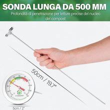 Carica l'immagine nel visualizzatore di Gallery, Termometro da Terreno Acciaio Inox Sonda Precisa Formato