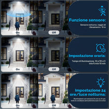 Carica l'immagine nel visualizzatore di Gallery, Faro LED da 100 W con sensore di movimento, 10.000 lm, con telecomando, bianco freddo 6500 K, ultra luminoso, impermeabi