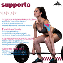 Carica l'immagine nel visualizzatore di Gallery, Tape Sportivo, Nastro Kinesiologico 5x5 CM, Blu e Rosa, Impermeabile ed Elastico, Ideale per Gambe, Braccia, Collo, Gino