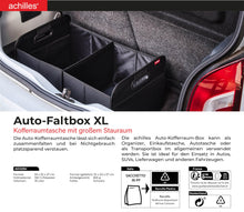Carica l'immagine nel visualizzatore di Gallery, achilles Organizer Bagagliaio Auto Pieghevole - 35L XL Organizer Bagagliaio con Tasche Extra e Pareti Rinforzate - Organ
