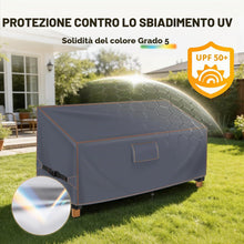 Carica l'immagine nel visualizzatore di Gallery, Copertura per Panca da Giardino 2 Posti, Impermeabile, 133x70x63/86, Grigio
