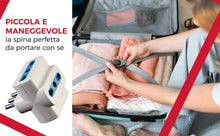 Carica l'immagine nel visualizzatore di Gallery, Adattatore spina tripla con spina piccola 10A e prese bivalenti 10 16A colore bianco con marchio CE 1500W
