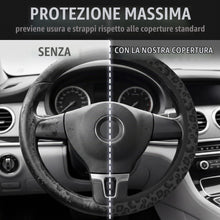 Carica l'immagine nel visualizzatore di Gallery, 1 Coprivolante Auto, Coprivolante Per Auto Grigio Nero Diametro 38 Cm, Coprivolante In Fibra Sintetica, Per Comfort E Pr