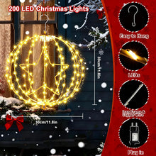Carica l'immagine nel visualizzatore di Gallery, Yowin 2 Pezzi Luci Natale Esterno 30CM 200 LED Sfere Luminose Natalizie con Trasformatore, Timer, Stella di Natale 8 Mod