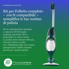 Carica l'immagine nel visualizzatore di Gallery, Kit Risparmio 26 PZ per Folletto VK140, 12 Sacchetti 12 Profumini 2 Griglie