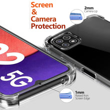 Carica l'immagine nel visualizzatore di Gallery, Ferilinso Cover per Samsung Galaxy A22 5G + 2 pezzi in vetro temperato protezione schermo [custodia trasparente silicone
