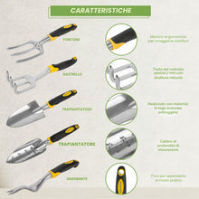 Carica l'immagine nel visualizzatore di Gallery, BLOSTM Set di Attrezzi Giardinaggio - Set Giardinaggio da 5 Pezzi Robusto Attrezzi da Giardino Manici Ergonomici, Set di