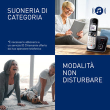 Carica l'immagine nel visualizzatore di Gallery, Panasonic KX-TG6851JTB Telefono Cordless Digitale, Unità Base e Ricevitore Singolo, ID Chiamante, Blocco Chiamate Indesi