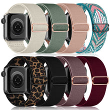 Carica l'immagine nel visualizzatore di Gallery, chinbersky 8 Pezzi Cinturino Compatibile con Cinturino Apple Watch 40mm 38mm 41mm 42mm, Regolabile Sportiva Nylon Elasti
