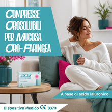 Carica l'immagine nel visualizzatore di Gallery, FARMA-DERMA Ialoclean Compresse Oosolubili per Mucosa Oro-Faringea a Base di Acido Ialuronico | Compresse da Sciogliere 