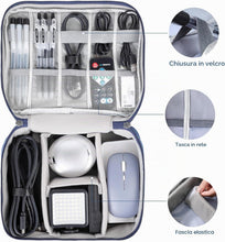 Carica l'immagine nel visualizzatore di Gallery, AiQInu Organizer Cavi Borsa da Viaggio Organizzatore Cavi Resistente All'acqua Portatile Porta Cavi Organizer per Caricatore, Chiavetta USB, Auricolare, Power Bank, Hard Disk, Scheda SD