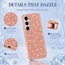 Carica l'immagine nel visualizzatore di Gallery, Cover per Samsung S25 FE Glitter Antiurto Protettiva, Custodia per Samsung Galaxy S25 FE Silicone in TPU Brillantini Pro