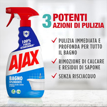 Carica l'immagine nel visualizzatore di Gallery, Ajax detersivo spray bagno splendente 10 Confezioni da 600 ml, Rimuove facilmente il 100% del calcare I Superfici del ba