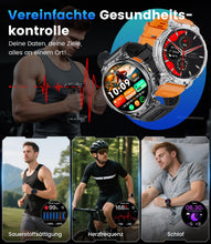 Carica l'immagine nel visualizzatore di Gallery, ESFOE Smartwatch Uomo Militare con 1000mAh/Torcia LED,1.85" Orologio Smart Watch con Chiamate Bluetooth,5ATM Impermeabil
