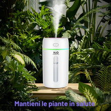 Carica l'immagine nel visualizzatore di Gallery, Kissleaf Mini umidificatore da 250 ml, per camera da letto/cameretta dei bambini/piante, luce a 7 colori, 6H, lunga dura