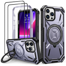 Carica l'immagine nel visualizzatore di Gallery, Lanhiem Cover per iPhone 13 Pro, 14FT Antiurto, 360° Supporto, Viola