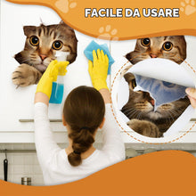 Carica l'immagine nel visualizzatore di Gallery, 4 Pezzi Adesivi Gatto 3D per Auto e Casa - Decorazione Murale Rimovibile con Effetto Reale, Ideale per Finestre, Frigori