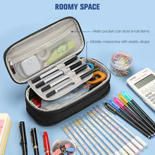 Carica l'immagine nel visualizzatore di Gallery, FINTIE Astuccio di Grande Capacità, Espandibile Portatile Cancelleria Portamatite Trucco Borsa con Cerniera per Scuola Ufficio Adulto Ragazze Ragazzi Studenti,