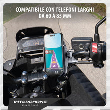 Carica l'immagine nel visualizzatore di Gallery, INTERPHONE QUIKLOX - Porta Smartphone Universale (da 3.5" a 7.5") con Attacco a Specchietto o Traversino, Sistema Modula