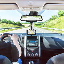 Carica l'immagine nel visualizzatore di Gallery, UKOFEW Supporto per telefono specchietto retrovisore，supporto per cellulare universale per auto girevole a 360° e retrat