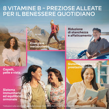 Carica l'immagine nel visualizzatore di Gallery, Vitamina B Complex Alto Dosaggio Vegan | 180 Capsule [6 Mesi] Vitamine B: Vitamina B1, B2, B3 (Niacina), B5, B6, B8 (Bio