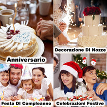 Carica l'immagine nel visualizzatore di Gallery, 24 Candele Torta Compleanno Spirale Champagne