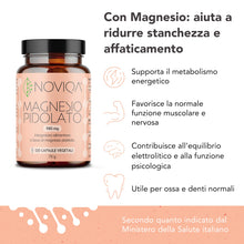 Carica l'immagine nel visualizzatore di Gallery, NOVIQA Magnesio Pidolato 980mg, 120 Capsule, Integratore Magnesio Organico Naturale ad Alta Biodisponibilità per Muscoli