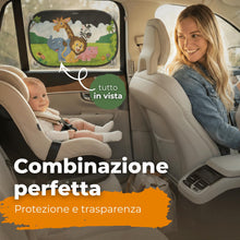 Carica l'immagine nel visualizzatore di Gallery, Tendine parasole bambini Buio Ottimale con protezione UV certificata - accessori auto, 2 pezzi 51x31cm, protezione solar