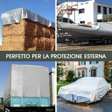 Carica l'immagine nel visualizzatore di Gallery, Telo Impermeabile Esterno 3x3m 180 g/m² PE con Rinforzato Occhielli, Telone Resistente ai Raggi UV Agli Strappi, Telo Pr