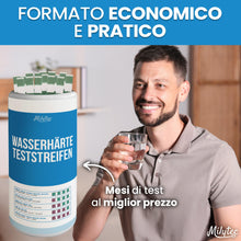 Carica l'immagine nel visualizzatore di Gallery, 110 Strisce Test Durezza Acqua – Kit Analisi Acqua Potabile – Misuratore Calcare per Addolcitore, Acquario, Piscina – Mi