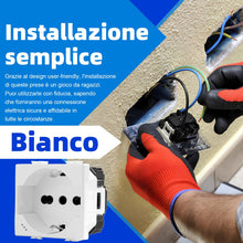 Carica l'immagine nel visualizzatore di Gallery, Voltix 4 Pezzi Prese Schuko 2P+T 10/16A 250V – Compatibili con Bticino Matix – Colore Bianco, Design Moderno, Installazi