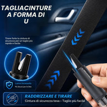 Carica l'immagine nel visualizzatore di Gallery, 3 Pezzi Martello Sicurezza Auto, Strumento Fuga 2 in 1 Tagliacintura &amp; Rompivetro, Rompivetro Portatile, Kit Sicurezza A