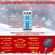 Carica l'immagine nel visualizzatore di Gallery, VEEKAY 10 Pezzi Luci di Natale Solare Esterno,Luci di Stringa Fiocchi di Neve di Natale,con luci a stella, 8 modalità,8 