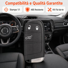 Carica l'immagine nel visualizzatore di Gallery, Guscio Chiave Auto per Jeep Renegade per Fiat 500X, 1 Pezzo Custodia Sostitutiva con Kit Attrezzi (Nero)