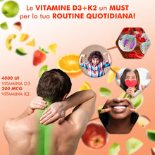 Carica l'immagine nel visualizzatore di Gallery, Vitamina d3 k2 mk7 vegana alto dosaggio 365 Micro compresse, Vitamina d3 4000 ui e 200 mcg di Menachinone per sistema im