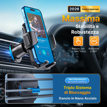 Carica l'immagine nel visualizzatore di Gallery, PORTENTUM Porta cellulare auto con gancio per presa d’aria – Nuova versione 2026 – Triplo aggancio – Rotazione 360° orie