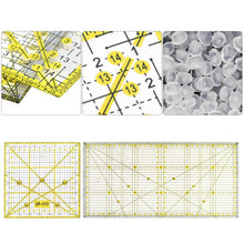 Carica l'immagine nel visualizzatore di Gallery, QWORK® 2 Pezzi righelli per patchwork, 15x15 cm e 15x30 cm righello per quilting con scala, righelli da cucito universal