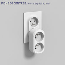 Carica l'immagine nel visualizzatore di Gallery, Electraline 531196 Adattatore Spina Multipresa Biplite Prima 2 Prese Francesi 16A, Adattatore Da Parete Bianco
