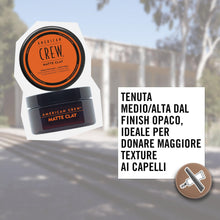 Carica l'immagine nel visualizzatore di Gallery, American Crew Matte Clay, Cera Capelli Uomo, Tenuta Medio/Alta &amp; Finish Opaco, Dona Texture e Controllo, 85g