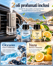 Carica l'immagine nel visualizzatore di Gallery, Profumatore Auto Elettrico per Bocchette Aria con 2 Profumi (Oceano &amp; Yuzu), 3 Livelli di Intensità, Accensione e Spegni
