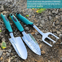 Carica l'immagine nel visualizzatore di Gallery, FANHAO Set Attrezzi da Giardino 3 Pezzi, Utensili Manuali, Ergonomica