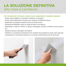 Carica l'immagine nel visualizzatore di Gallery, AGUAPLAST Fiberlite, stucco pronto all'uso per crepre dinamiche, cavillature e piccole crepe finitura liscia, tubo 200ml