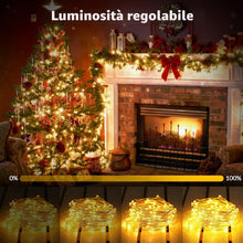 Carica l'immagine nel visualizzatore di Gallery, 2 Pezzi Lucine LED Decorative, Catena Luminosa a Batteria, 15M 150LED